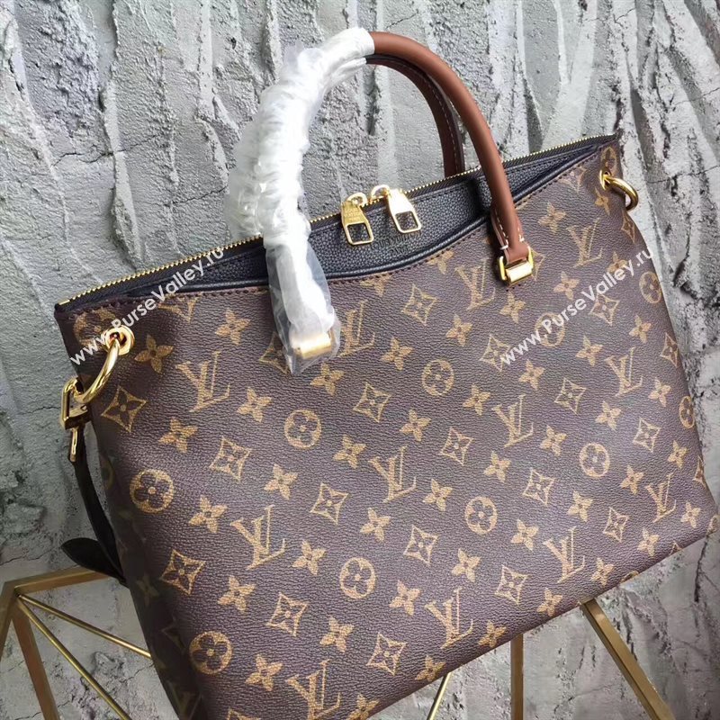 LV Louis Vuitton Pallas Tote Handbag Monogram Shoulder Bag Black M41064 6818