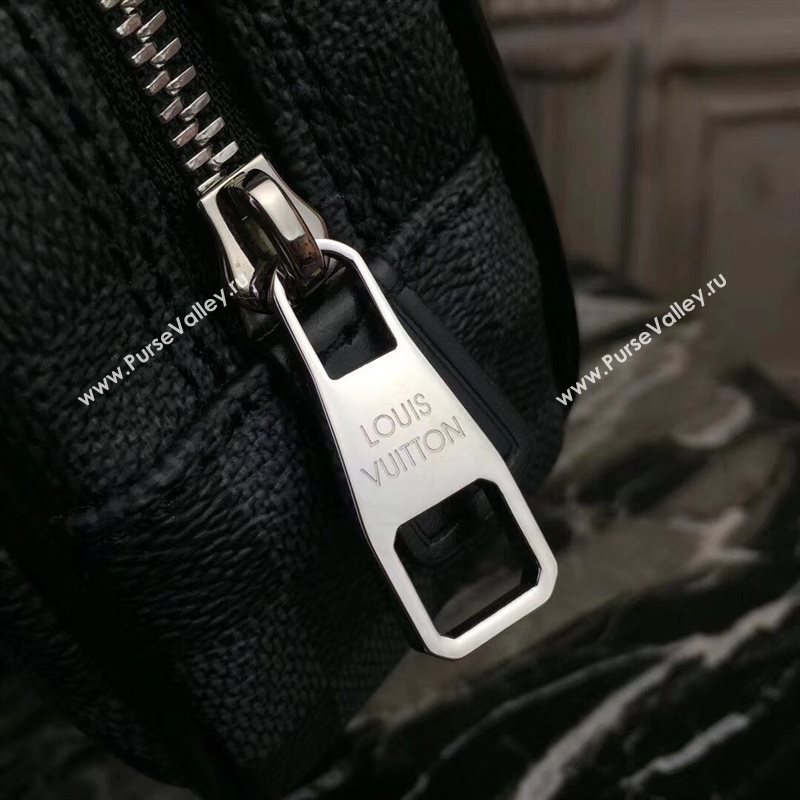 LV Men Louis Vuitton Toilet Pouch PM Handbag Damier Canvas Zipper Bag Gray N47522 6825