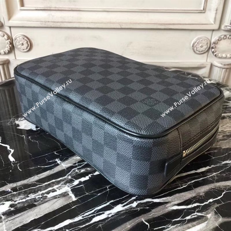 LV Men Louis Vuitton Toilet Pouch GM Handbag Damier Canvas Zipper Bag Gray N47521 6826