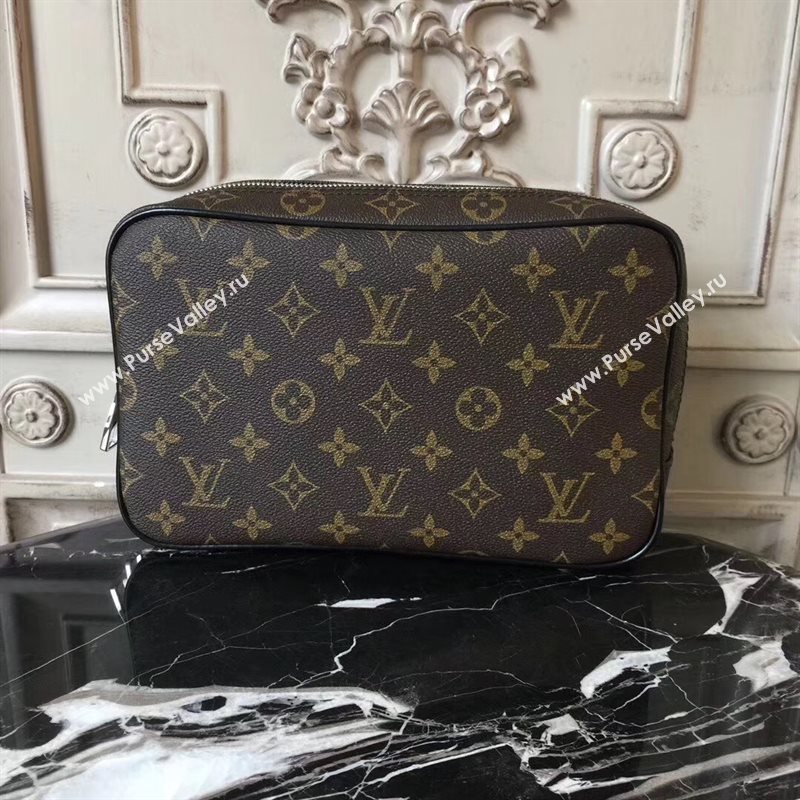 LV Men Louis Vuitton Toilet Pouch GM Handbag Monogram Zipper Bag Brown M47506 6828