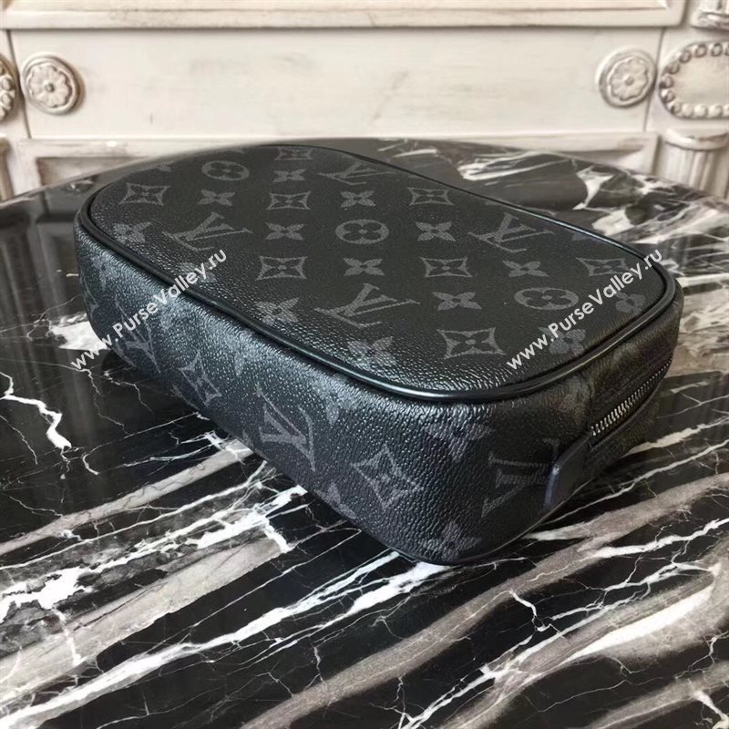 LV Men Louis Vuitton Toilet Pouch PM Handbag Monogram Zipper Bag Gray M43384 6829