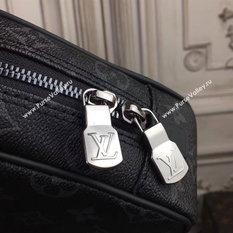 LV Men Louis Vuitton Toilet Pouch GM Handbag Monogram Zipper Bag Gray M43383 6830