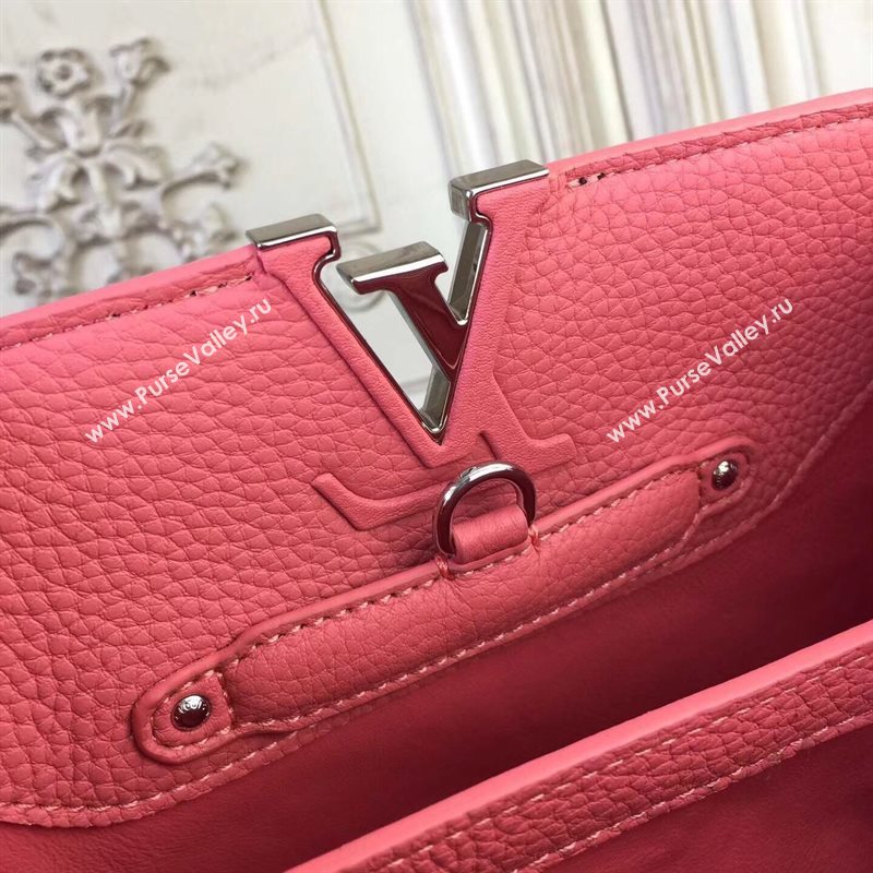 LV Louis Vuitton Capucines BB Bag Real Leather Handbag M94586 Black and Gray 6834