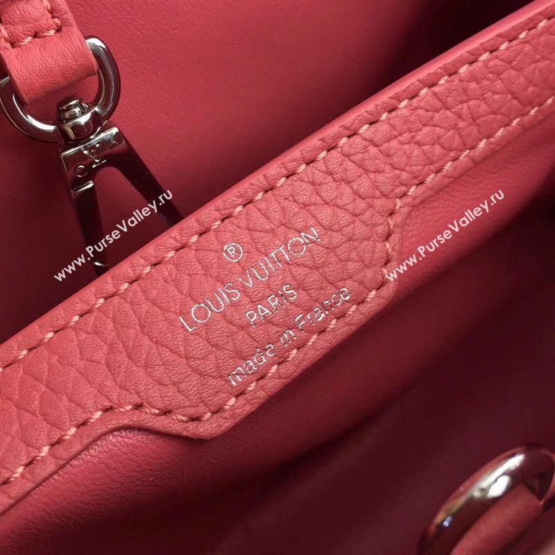 LV Louis Vuitton Capucines PM Bag Real Leather Handbag M42916 Black and Gray 6835