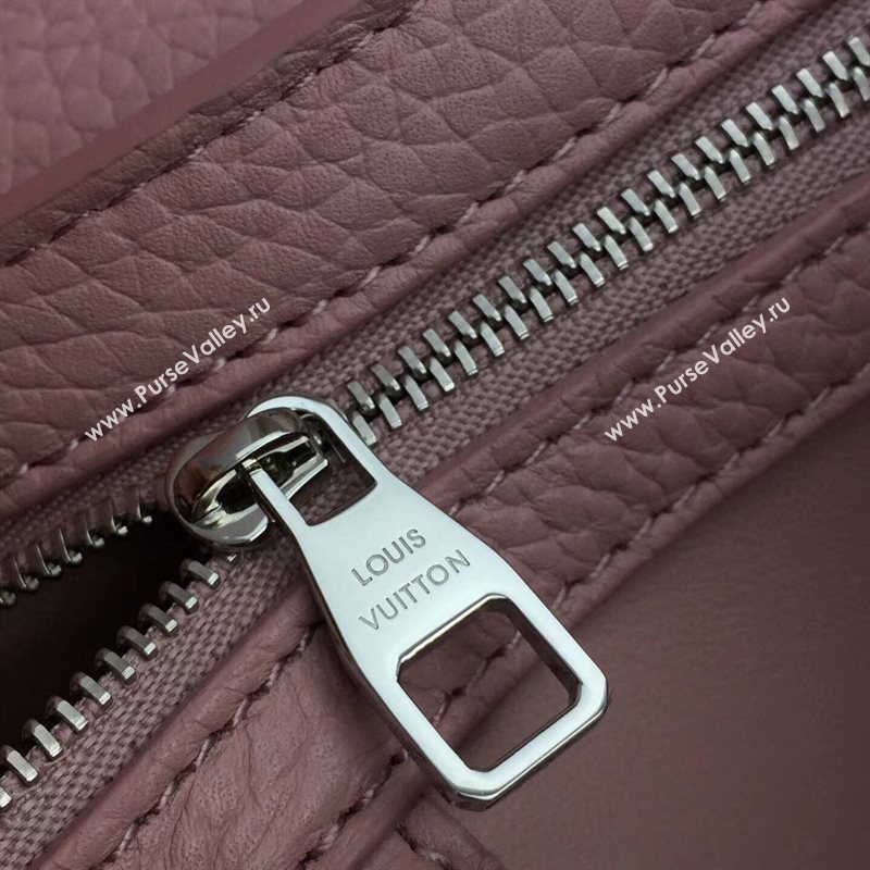 LV Louis Vuitton Capucines PM Bag Real Leather Handbag M94716 Black with Pink 6837