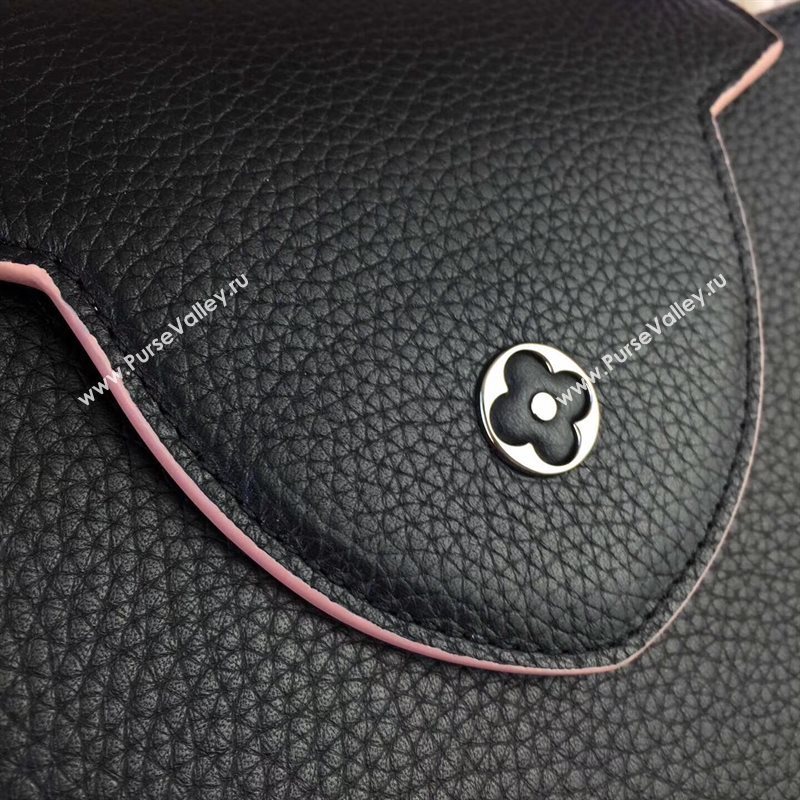 LV Louis Vuitton Capucines MM Bag Real Leather Tote Handbag M94714 Black with Pink 6838