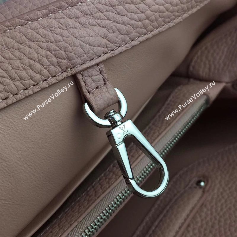 LV Louis Vuitton Capucines MM Bag Real Leather Tote Handbag M94714 Black with Pink 6838