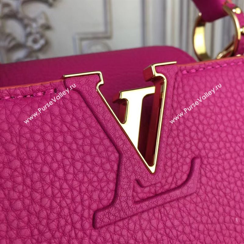 LV Louis Vuitton Capucines PM Bag Real Leather Handbag M51081 Rose 6839