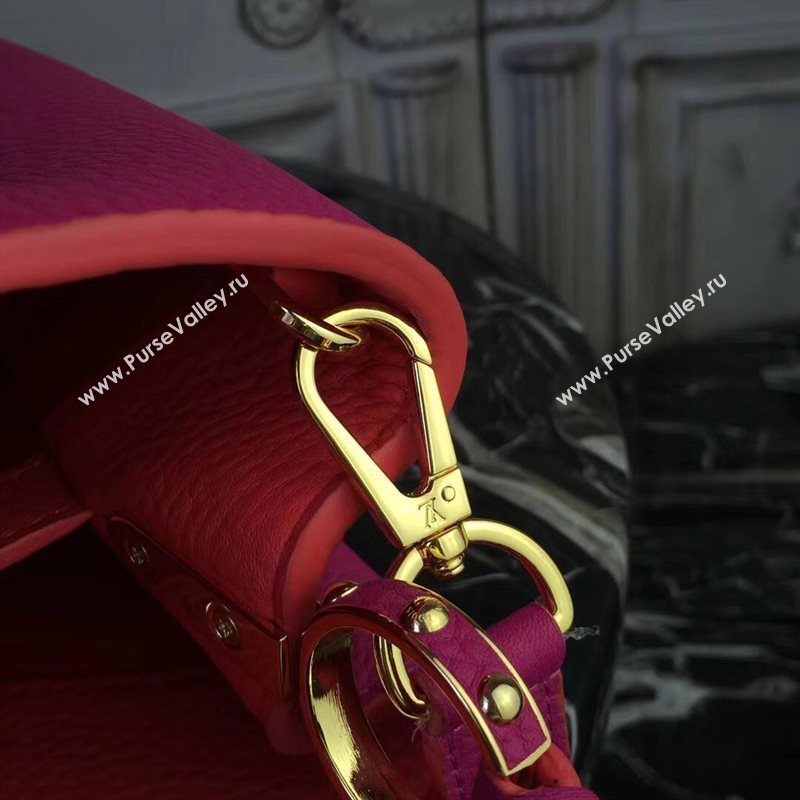 LV Louis Vuitton Capucines PM Bag Real Leather Handbag M51081 Rose 6839