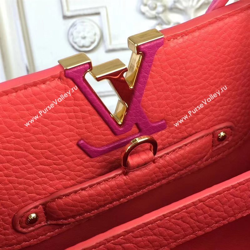 LV Louis Vuitton Capucines PM Bag Real Leather Handbag M51081 Rose 6839