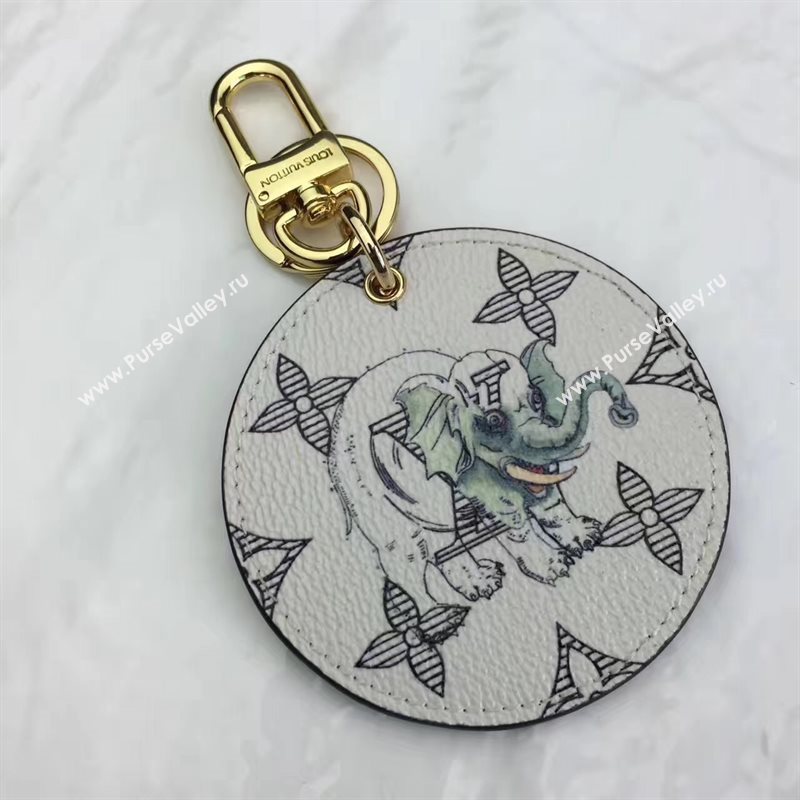 Louis Vuitton LV Animal Bag Charm and Key Holder White Elephant 6941