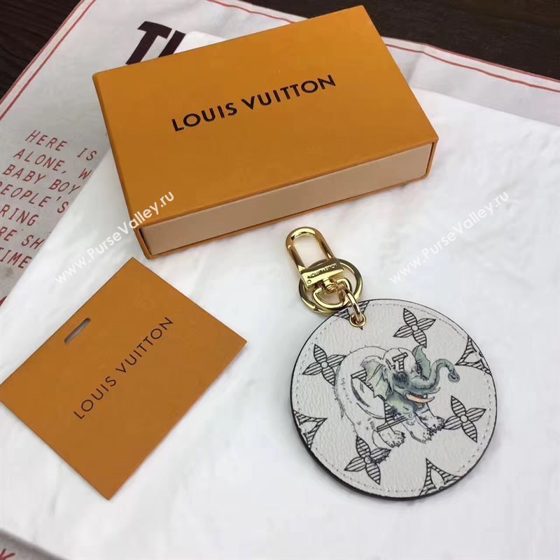 Louis Vuitton LV Animal Bag Charm and Key Holder White Elephant 6941