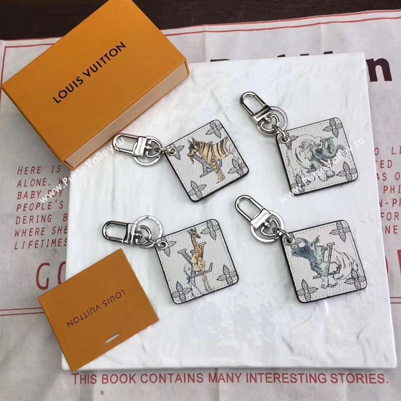 Louis Vuitton LV Square Animal Bag Charm and Key Holder White Horse 6942