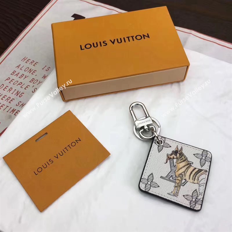 Louis Vuitton LV Square Animal Bag Charm and Key Holder White Horse 6942