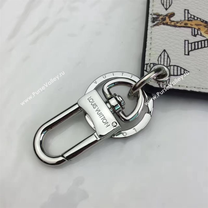 Louis Vuitton LV Square Animal Bag Charm and Key Holder White Giraffe 6943