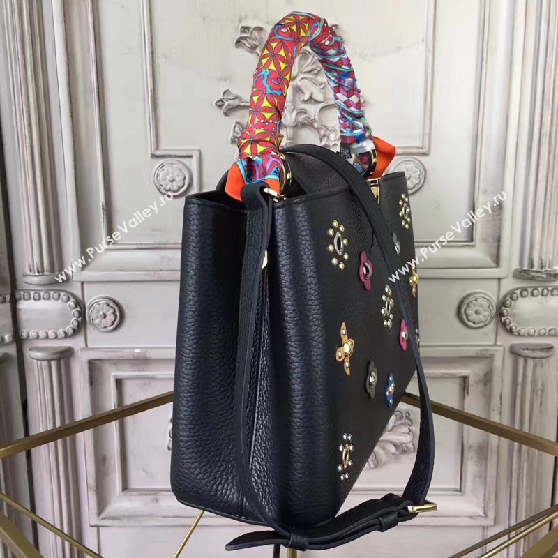 Louis Vuitton LV Capucines PM Mechanical Flowers Handbag Monogram Bag Black M54311 6953