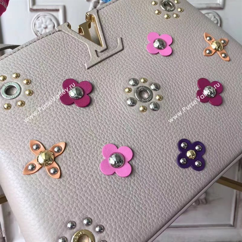 Louis Vuitton LV Capucines PM Mechanical Flowers Handbag Monogram Bag Gray M54311 6954