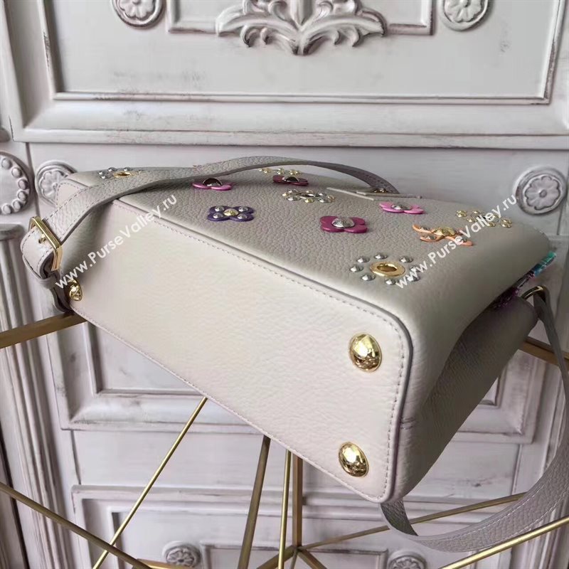 Louis Vuitton LV Capucines PM Mechanical Flowers Handbag Monogram Bag Gray M54311 6954
