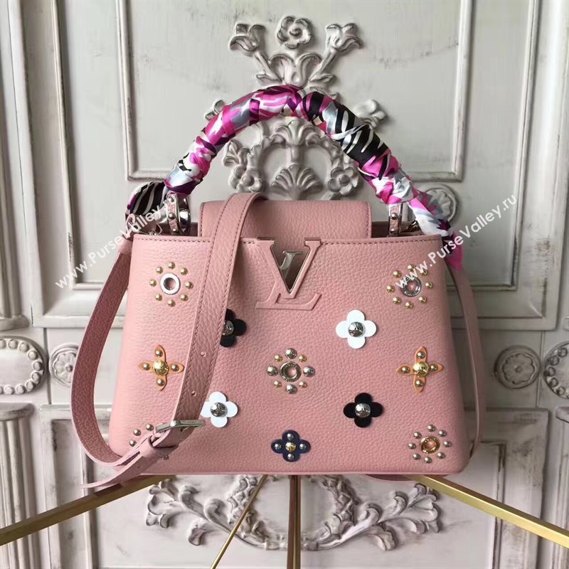 Louis Vuitton LV Capucines BB Mechanical Flowers Handbag Monogram Bag Pink M54310 6955