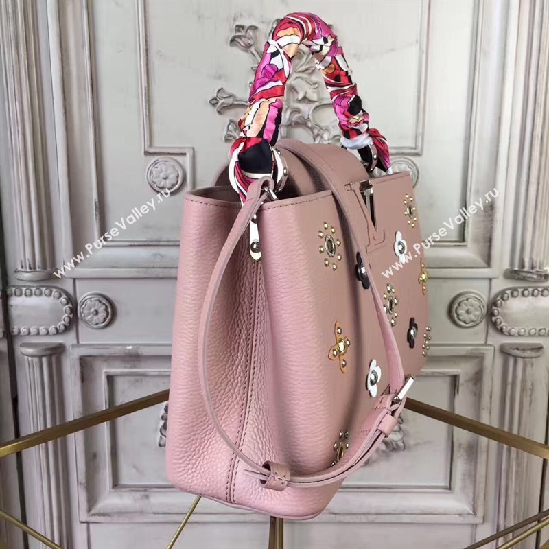 Louis Vuitton LV Capucines PM Mechanical Flowers Handbag Monogram Bag Pink M54311 6956
