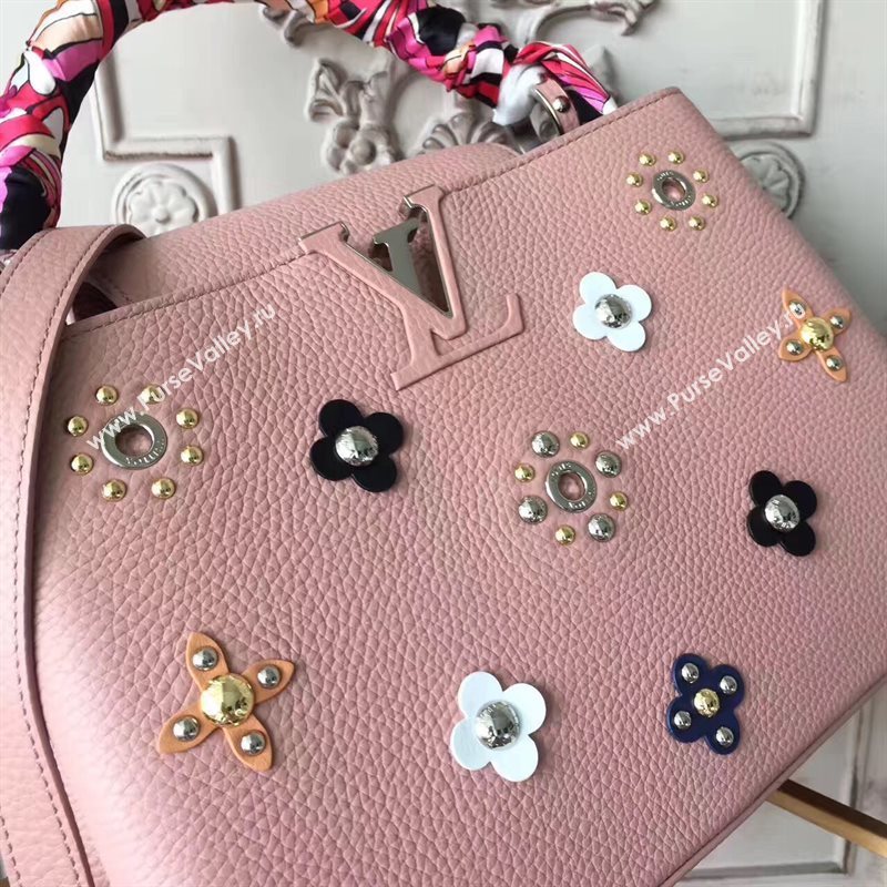 Louis Vuitton LV Capucines PM Mechanical Flowers Handbag Monogram Bag Pink M54311 6956