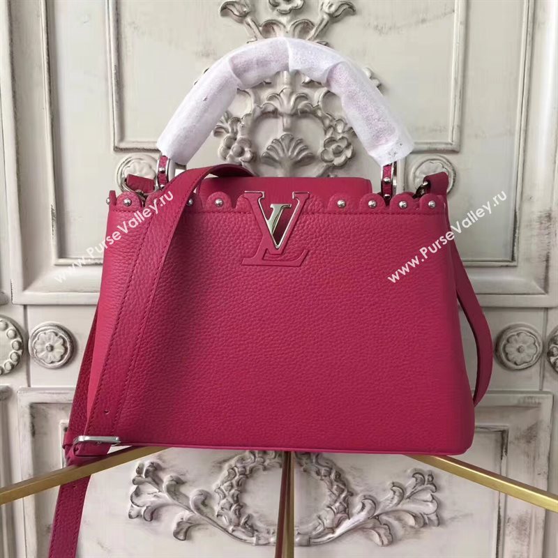 Louis Vuitton LV Capucines BB Handbag Real Leather Shoulder Bag Rose M54419 6957