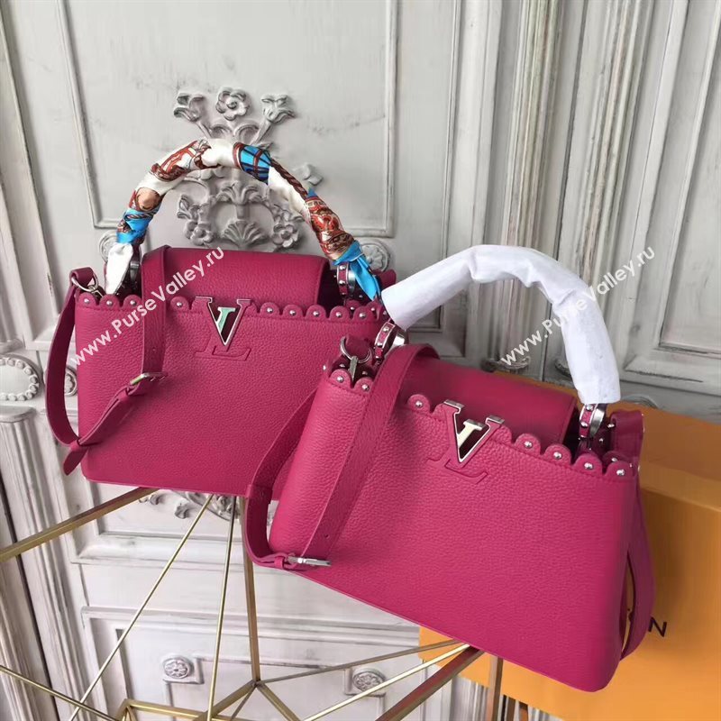 Louis Vuitton LV Capucines BB Handbag Real Leather Shoulder Bag Rose M54419 6957