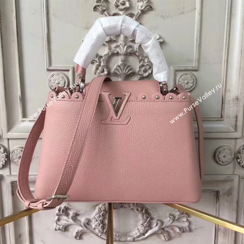 Louis Vuitton LV Capucines BB Handbag Real Leather Shoulder Bag Pink M54565 6958