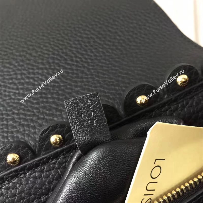 Louis Vuitton LV Capucines PM Handbag Real Leather Shoulder Bag Black M54565 6959