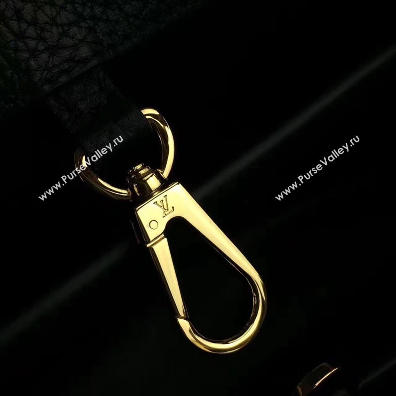 Louis Vuitton LV Capucines PM Handbag Real Leather Shoulder Bag Black M54565 6959