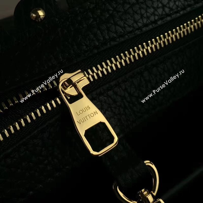 Louis Vuitton LV Capucines PM Handbag Real Leather Shoulder Bag Black M54565 6959