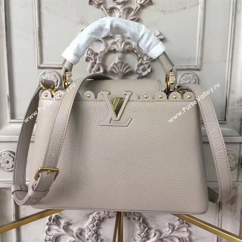 Louis Vuitton LV Capucines PM Handbag Real Leather Shoulder Bag Khaki M54565 6960