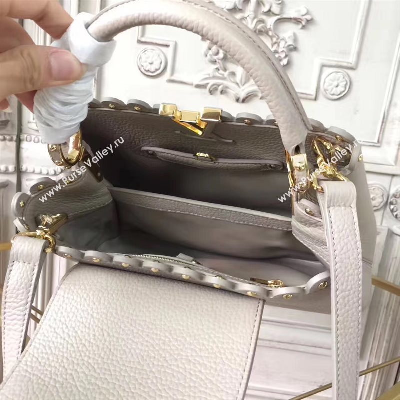 Louis Vuitton LV Capucines PM Handbag Real Leather Shoulder Bag Khaki M54565 6960