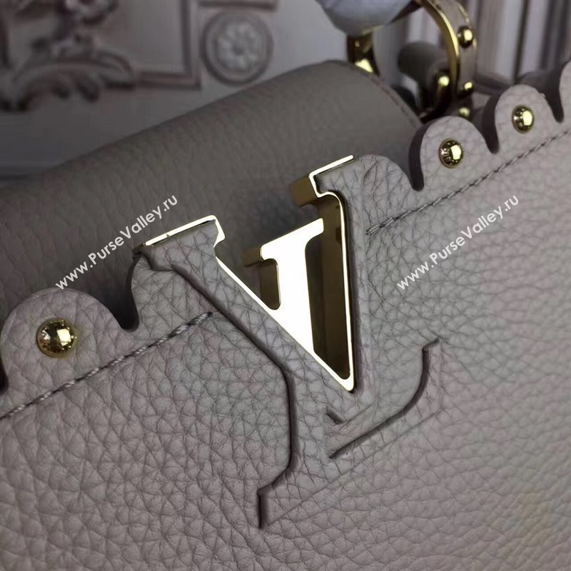 Louis Vuitton LV Capucines PM Handbag Real Leather Shoulder Bag Khaki M54565 6960