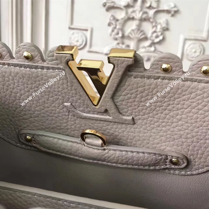 Louis Vuitton LV Capucines PM Handbag Real Leather Shoulder Bag Khaki M54565 6960