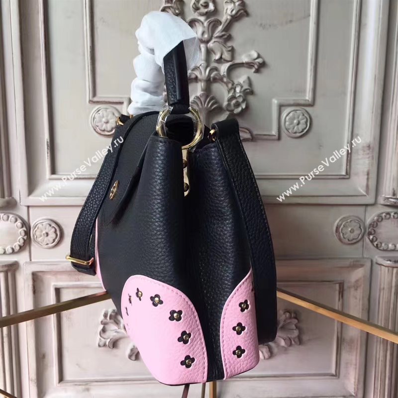M54582 Louis Vuitton LV Capucines PM Handbag Real Leather Shoulder Bag Black 6961