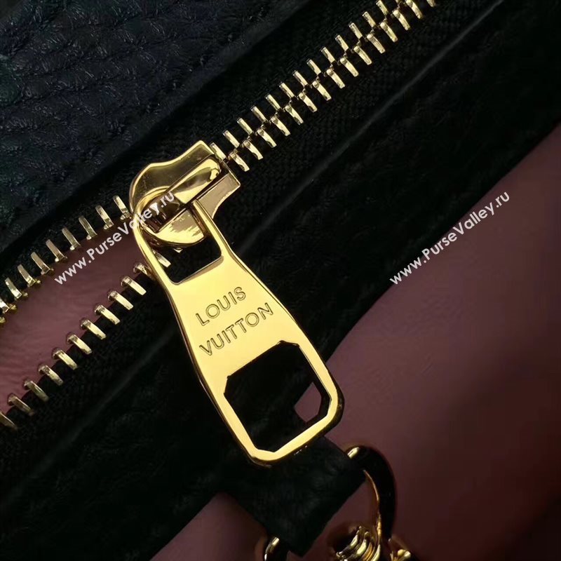 M54582 Louis Vuitton LV Capucines PM Handbag Real Leather Shoulder Bag Black 6961