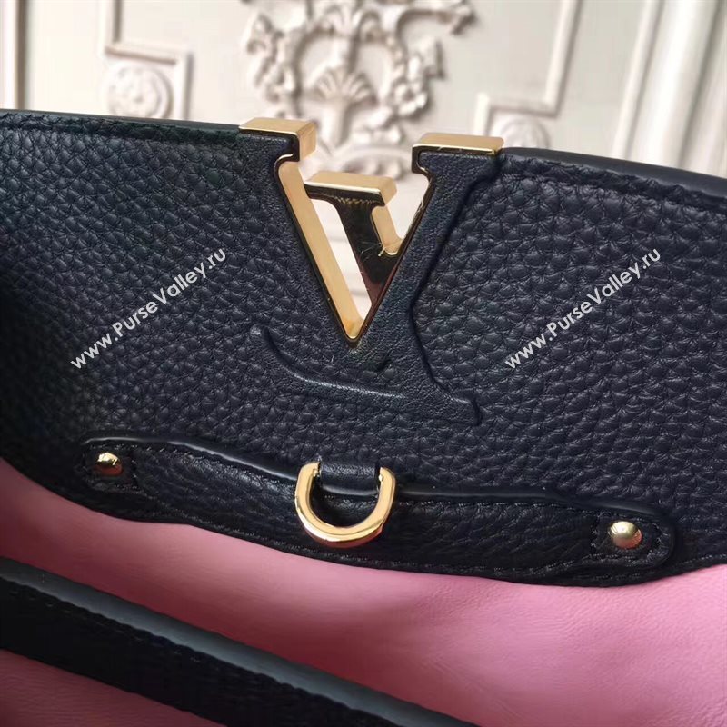 M54582 Louis Vuitton LV Capucines PM Handbag Real Leather Shoulder Bag Black 6961