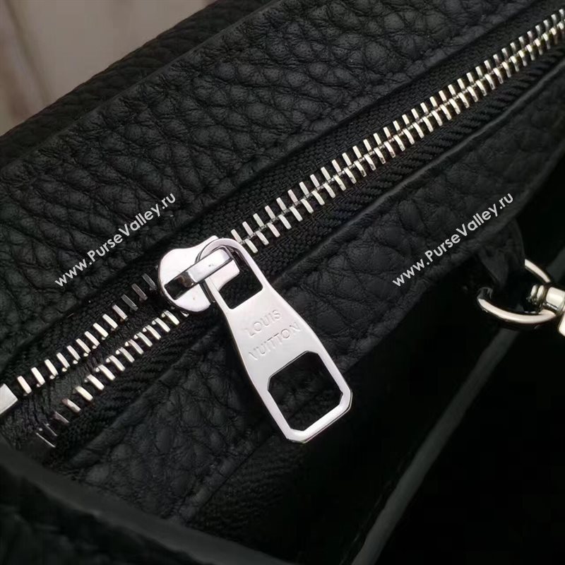 Louis Vuitton LV Capucines PM Handbag Black with python Leather Bag N94410 6962