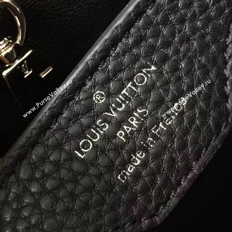 Louis Vuitton LV Capucines PM Handbag Black with python Leather Bag N94410 6962