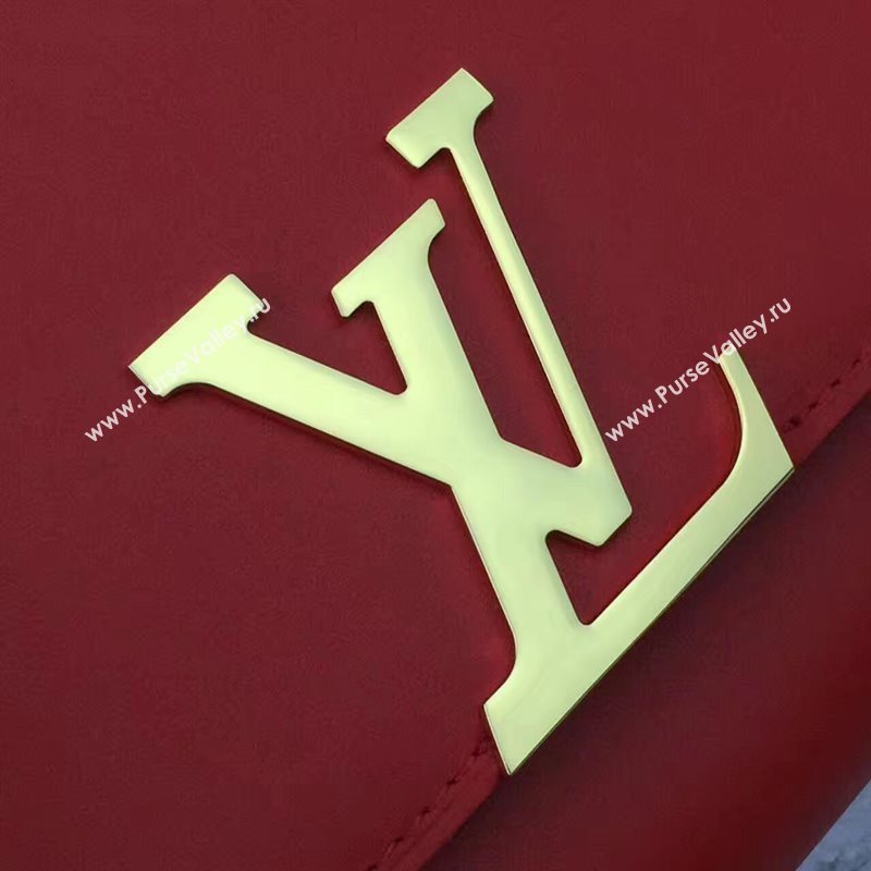 Louis Vuitton LV Chain Louise GM Handbag Real Leather Shoulder Bag Red M51631 6964