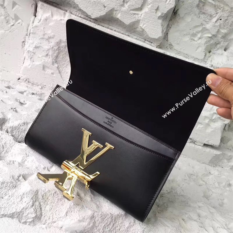 Louis Vuitton LV Capucines Clutch Evenning Bag Real Leather Handbag Black M42036 6968