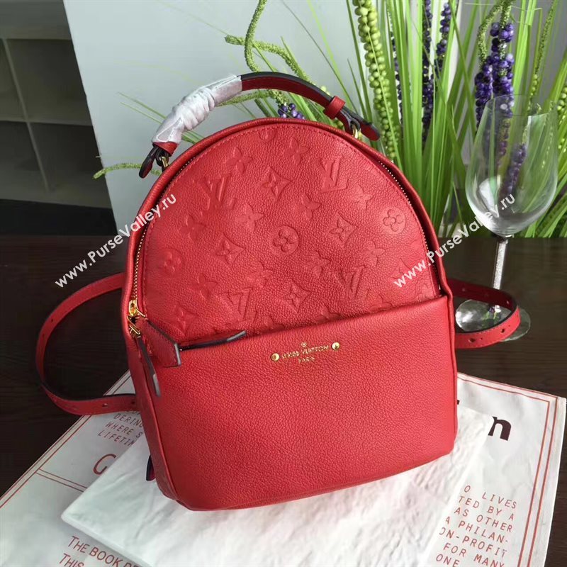 Louis Vuitton LV Sorbonne Backpack Real Leather Handbag Bag Red M44015 6969