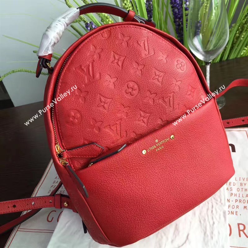 Louis Vuitton LV Sorbonne Backpack Real Leather Handbag Bag Red M44015 6969