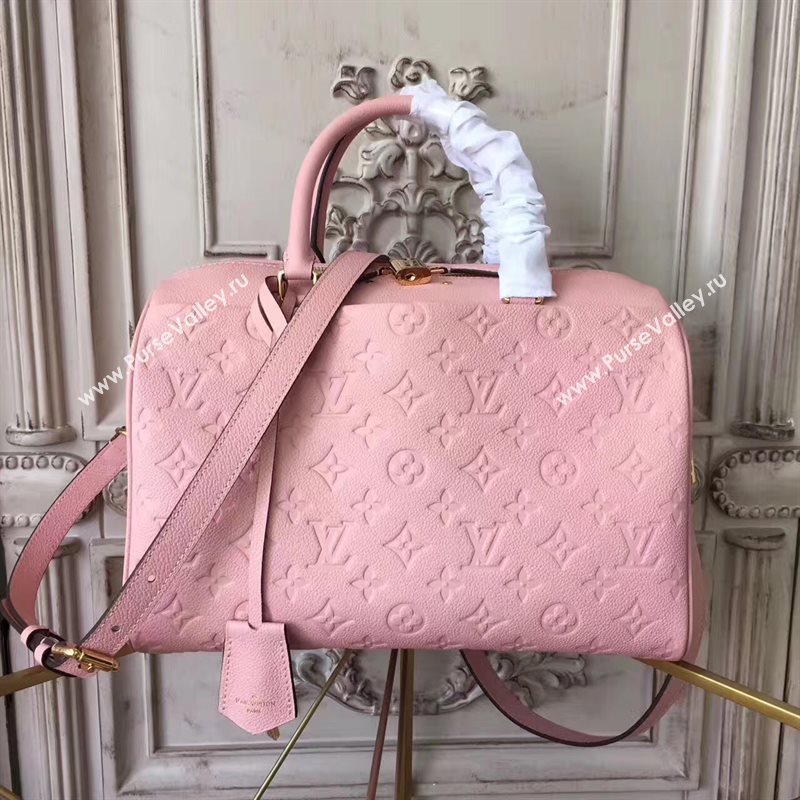 Louis Vuitton LV Speedy 30 Real Leather Handbag Monogram Bag Pink M42406 6972