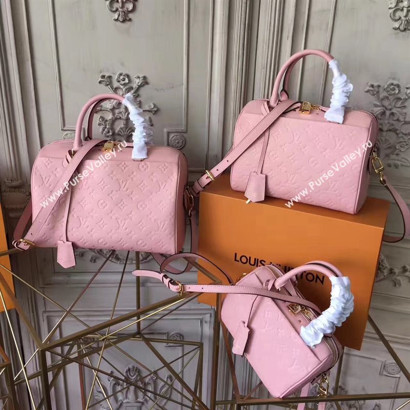 Louis Vuitton LV Speedy 30 Real Leather Handbag Monogram Bag Pink M42406 6972