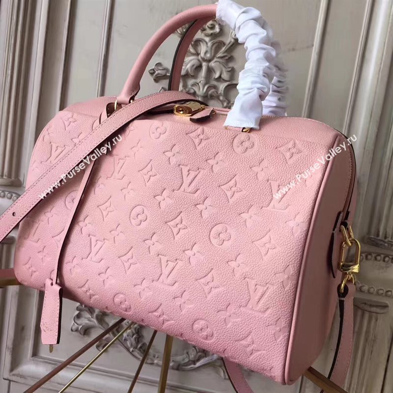 Louis Vuitton LV Speedy 30 Real Leather Handbag Monogram Bag Pink M42406 6972