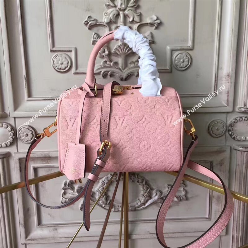 Louis Vuitton LV Speedy 20 Real Leather Handbag Monogram Bag Pink M42394 6974