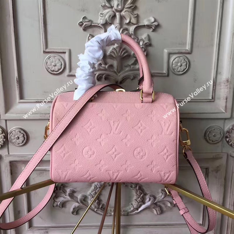 Louis Vuitton LV Speedy 20 Real Leather Handbag Monogram Bag Pink M42394 6974