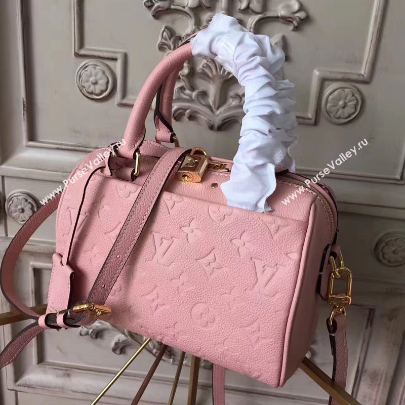Louis Vuitton LV Speedy 20 Real Leather Handbag Monogram Bag Pink M42394 6974